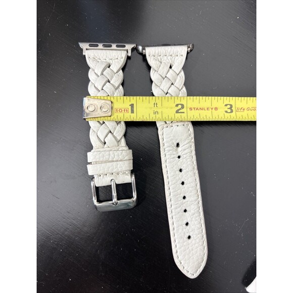 Brighton Sutton Apple Watch Band Braided Leather Shoe White Floral Tin Fit 38mm+ - Picture 15 of 16
